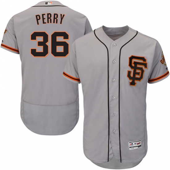 Men's Majestic San Francisco Giants #36 Gaylord Perry Grey Alternate Flex Base Authentic Collection MLB Jersey - Ujersey