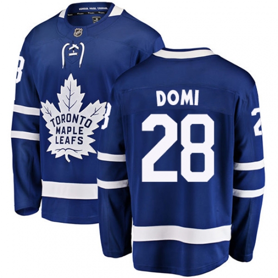 Men's Toronto Maple Leafs #28 Tie Domi Fanatics Branded Royal Blue Home Breakaway NHL Jersey - Ujersey