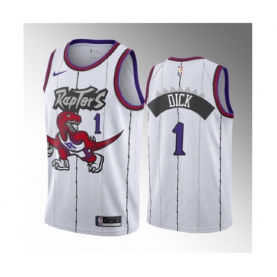 Men's Toronto Raptors #1 Gradey Dick White 2023 Draft Classic Edition Stitched Basketball Jersey - Ujersey