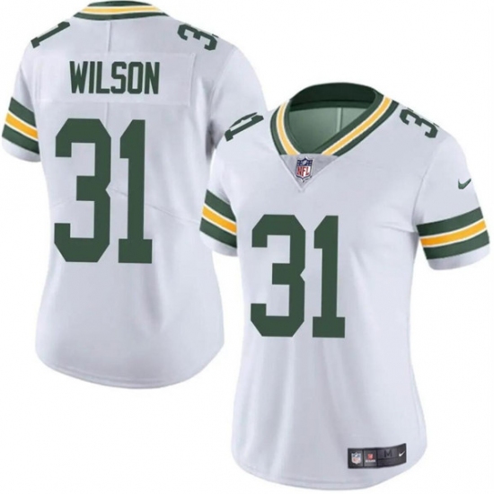 Women's Green Bay Packers #31 Emanuel Wilson White Vapor Untouchable Limited Football Stitched Jersey(Run Small) - Ujersey