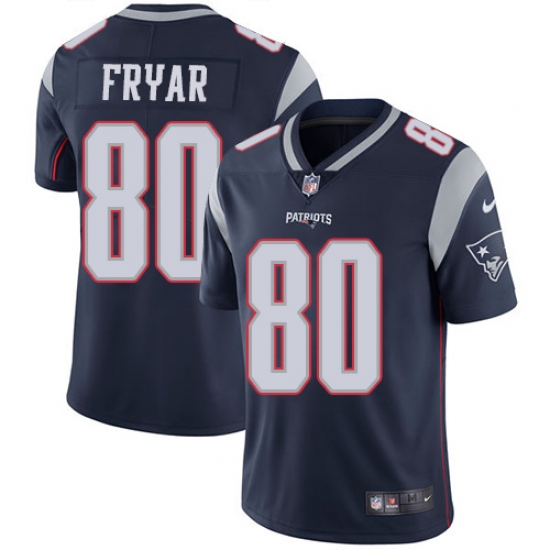 Men's Nike New England Patriots #80 Irving Fryar Navy Blue Team Color Vapor Untouchable Limited Player NFL Jersey - Ujersey