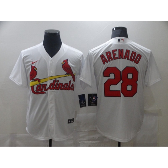 Men's St. Louis Cardinals #28 Nolan Arenado Nike White Alternate Official Replica Player Jersey - Ujersey