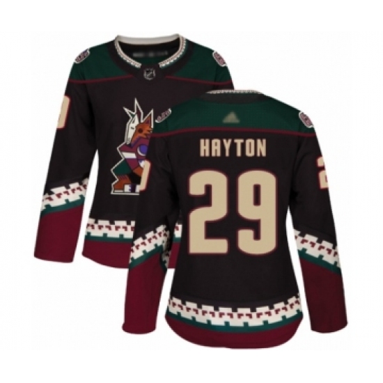 Women's Arizona Coyotes #29 Barrett Hayton Authentic Black Alternate Hockey Jersey - Ujersey