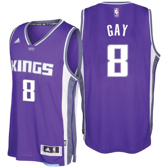 Sacramento Kings #8 Rudy Gay 2016-17 Seasons Purple Road New Swingman Jersey - Ujersey