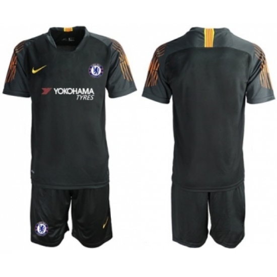 Chelsea Blank Black Goalkeeper Soccer Club Jersey