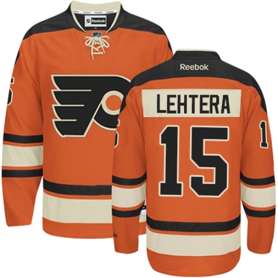 Men's Reebok Philadelphia Flyers #15 Jori Lehtera Authentic Orange New Third NHL Jersey - Ujersey