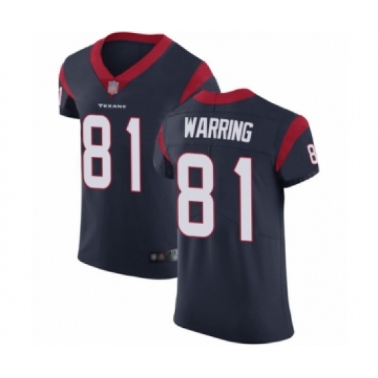 Men's Houston Texans #81 Kahale Warring Navy Blue Team Color Vapor Untouchable Elite Player Football Jersey - Ujersey