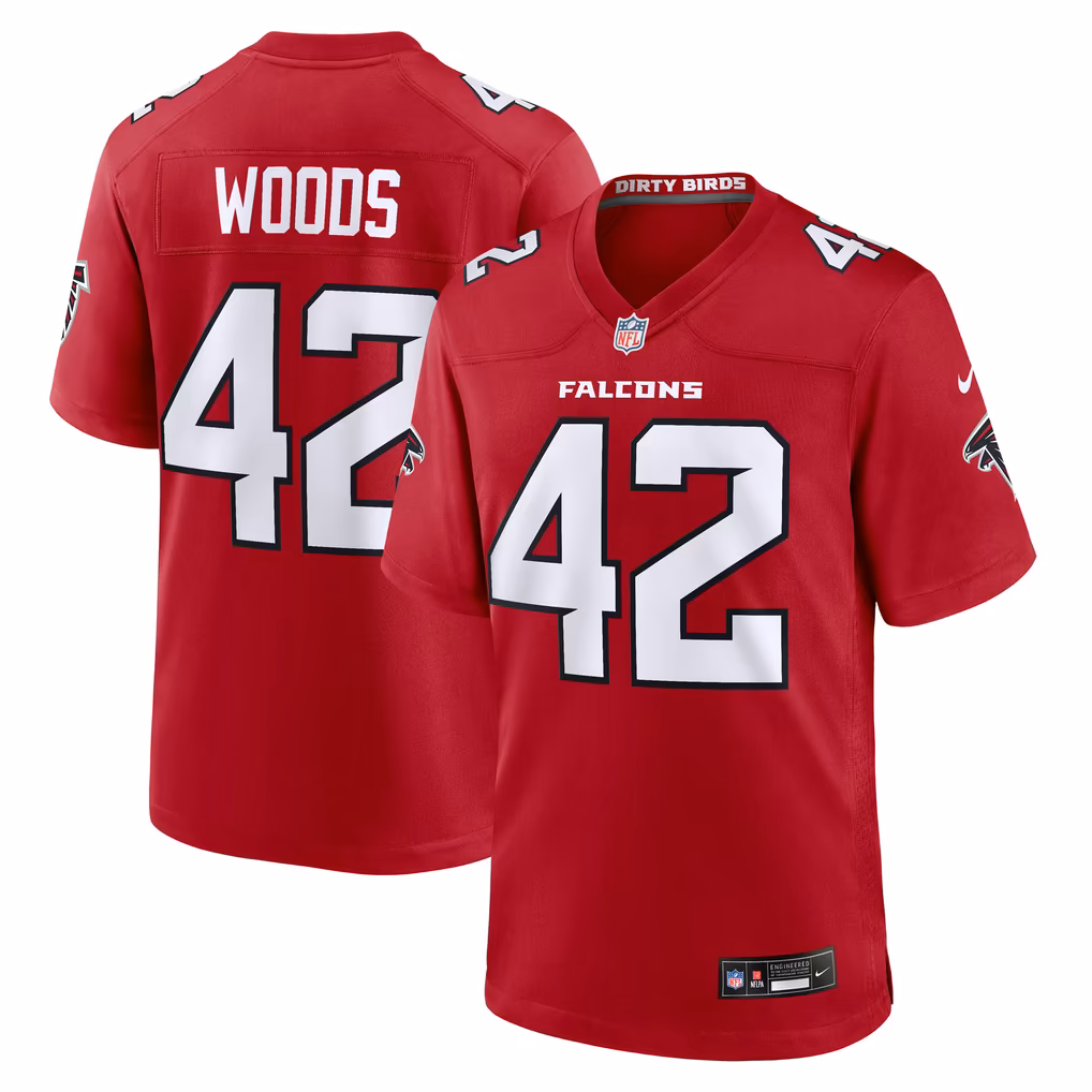 Men's Atlanta Falcons Josh Woods Nike Red Team Game Jersey - Ujersey