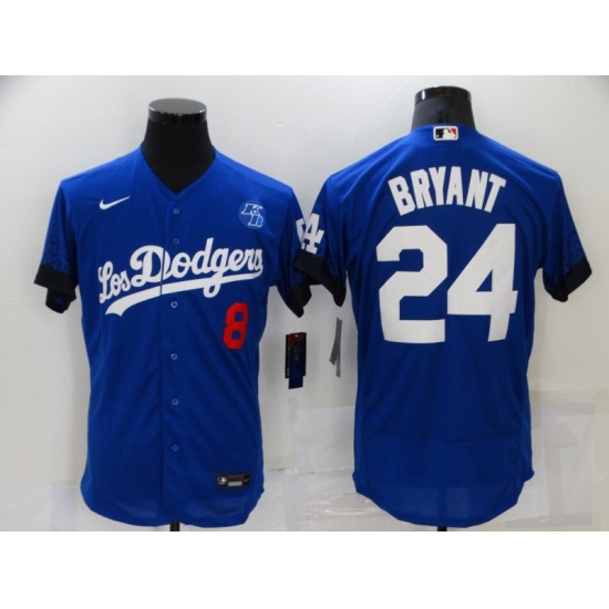 Men's Nike Los Angeles Dodgers #24 Kobe Bryant Blue Elite City Player Jersey - Ujersey