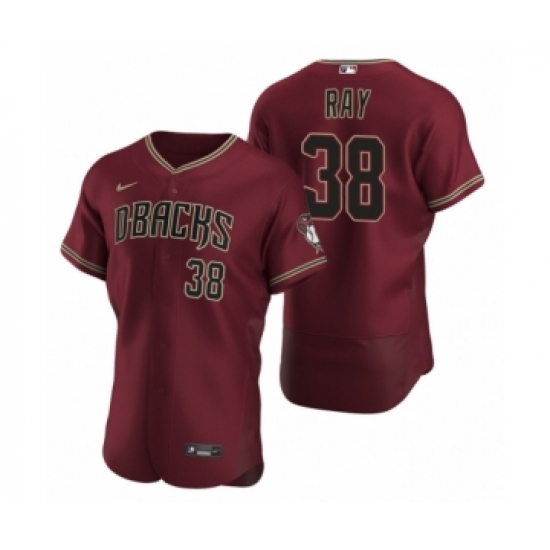 Men's Arizona Diamondbacks #38 Robbie Ray Nike Crimson Authentic 2020 Alternate Jersey - Ujersey