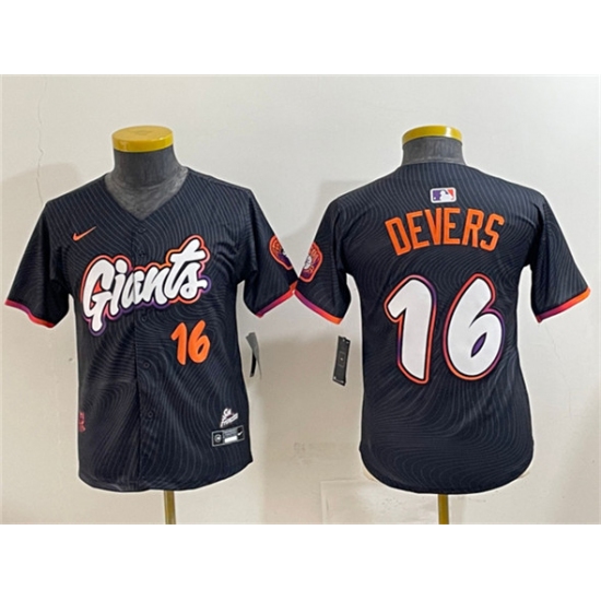 Youth San Francisco Giants #16 Rafael Devers Anthracite 2025 City Connect Limited Stitched Baseball Jersey - Ujersey