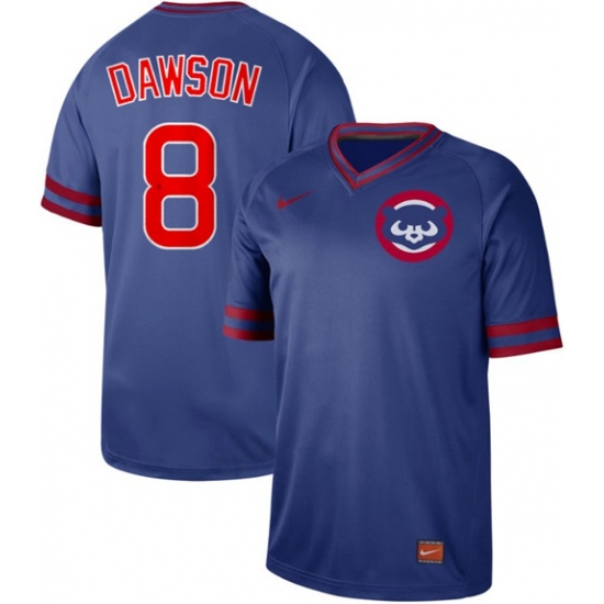 Men's Nike Chicago Cubs #8 Andre Dawson Royal Authentic Cooperstown Collection Stitched Baseball Jersey - Ujersey