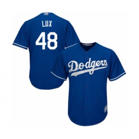Youth Los Angeles Dodgers #48 Gavin Lux Authentic Royal Blue Alternate Cool Base Baseball Player Jersey - Ujersey