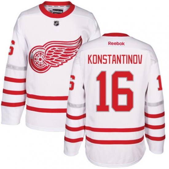 Men's Reebok Detroit Red Wings #16 Vladimir Konstantinov Premier White 2017 Centennial Classic NHL Jersey - Ujersey
