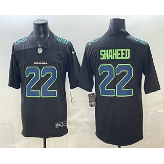 Men's Seattle Seahawks #22 Rashid Shaheed Limited Black Fashion Vapor Jersey - Ujersey