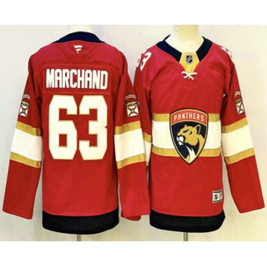 Youth Florida Panthers #63 Brad Marchand Red Authentic Jersey - Ujersey