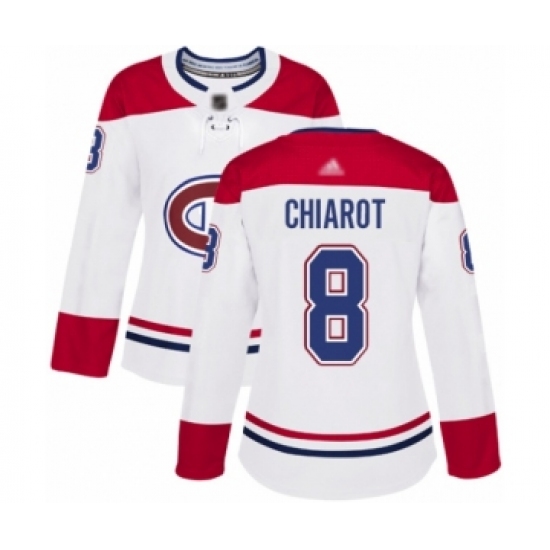 Women's Montreal Canadiens #8 Ben Chiarot Authentic White Away Hockey Jersey - Ujersey