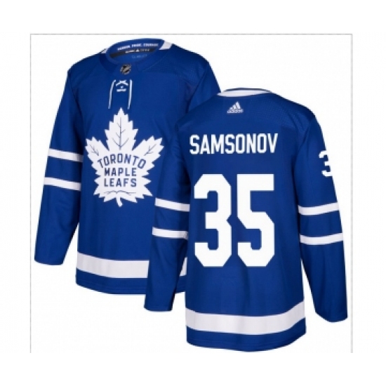 Men's Toronto Maple Leafs #35 Ilya Samsonov Blue Stitched Jersey - Ujersey