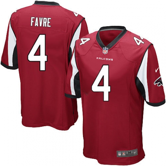 Men's Nike Atlanta Falcons #4 Brett Favre Game Red Team Color NFL Jersey - Ujersey
