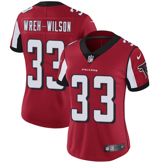 Women's Nike Atlanta Falcons #33 Blidi Wreh-Wilson Elite Red Team Color NFL Jersey - Ujersey
