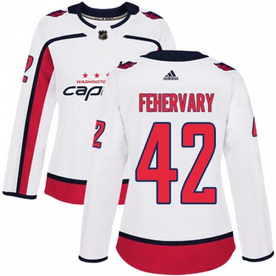 Women's Adidas Washington Capitals #42 Martin Fehervary Authentic White Away NHL Jersey - Ujersey