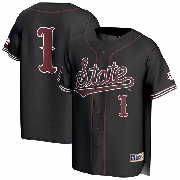 Youth GameDay Greats Black Mississippi State Bulldogs Lightweight Collegiate Baseball Fashion Jersey