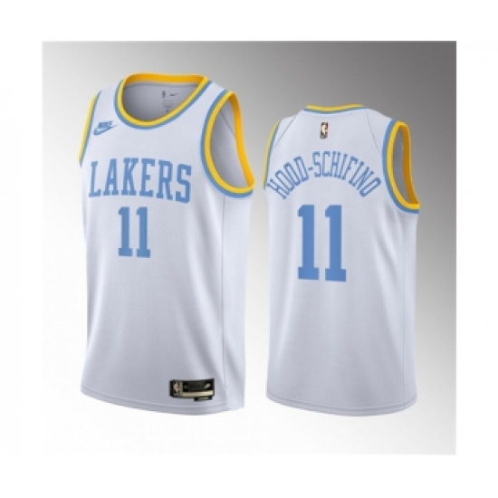 Men's Los Angeles Lakers #11 Jalen Hood-Schifino White 2023 Draft Classic Edition Stitched Basketball Jersey - Ujersey