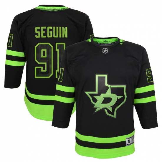 Youth Dallas Stars #91 Tyler Seguin Black 2020-21 Alternate Premier Player Jersey - Ujersey