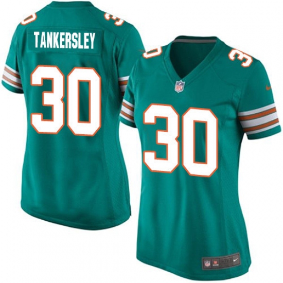 Women's Nike Miami Dolphins #30 Cordrea Tankersley Game Aqua Green Alternate NFL Jersey - Ujersey
