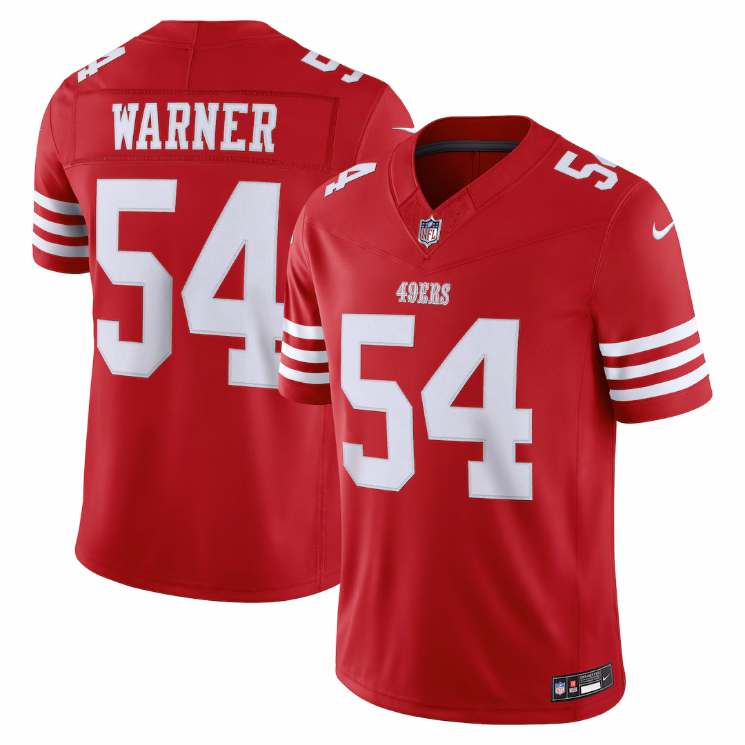 Men's San Francisco 49ers Fred Warner Nike Scarlet Team Vapor F.U.S.E. Stitched Limited Jersey - Ujersey