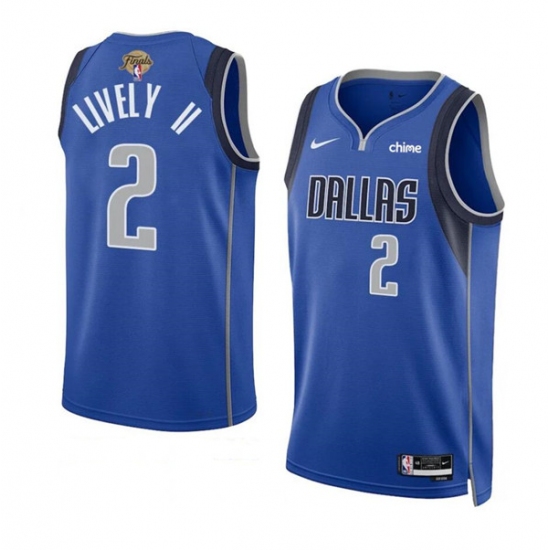Men's Dallas Mavericks #2 Dereck Lively II Blue 2024 Finals Icon Edition Stitched Basketball Jersey - Ujersey