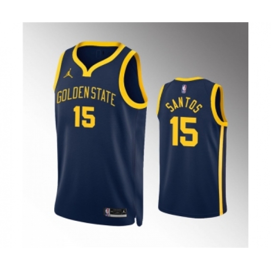 Men's Golden State Warriors #15 Gui Santos Navy Statement Edition Stitched Jersey - Ujersey