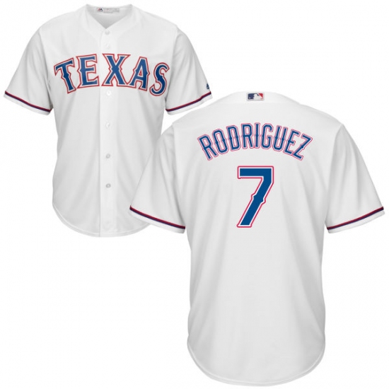 Youth Majestic Texas Rangers #7 Ivan Rodriguez Authentic White Home Cool Base MLB Jersey - Ujersey