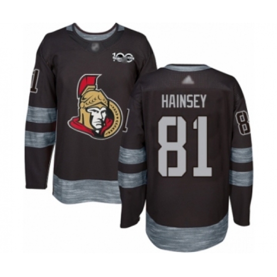 Men's Ottawa Senators #81 Ron Hainsey Authentic Black 1917-2017 100th Anniversary Hockey Jersey - Ujersey