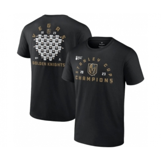 Men's Vegas Golden Knights Black 2023 Stanley Cup Champions Jersey Roster T-Shirt - Ujersey