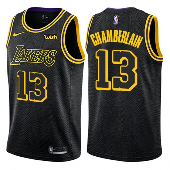Women's Nike Los Angeles Lakers #13 Wilt Chamberlain Swingman Black NBA Jersey - City Edition - Ujersey