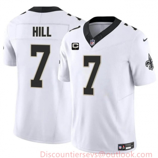 Men's New Orleans Saints #7 Taysom Hill White 2024 F.U.S.E With 1-Star C Vapor Limited Stitched Football Jersey - Ujersey