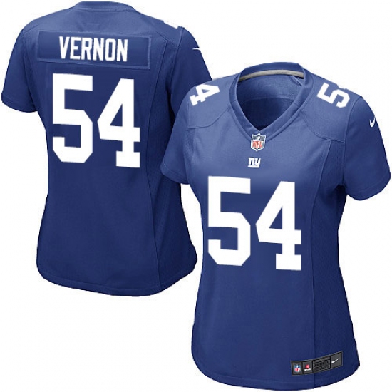 Women's Nike New York Giants #54 Olivier Vernon Game Royal Blue Team Color NFL Jersey - Ujersey
