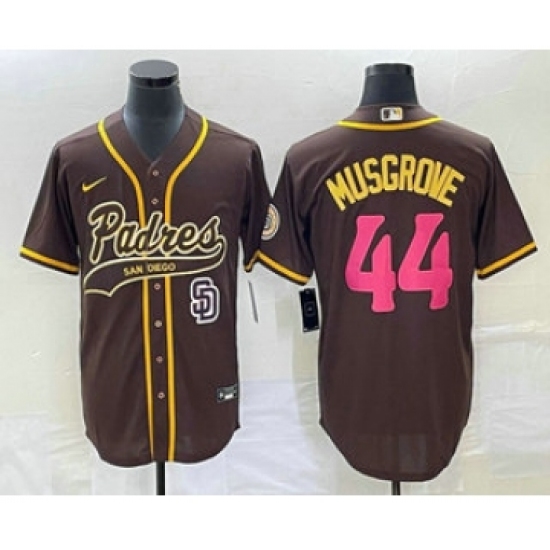 Men's San Diego Padres #44 Joe Musgrove Brown NEW 2023 City Connect Cool Base Stitched Jersey 1 - Ujersey