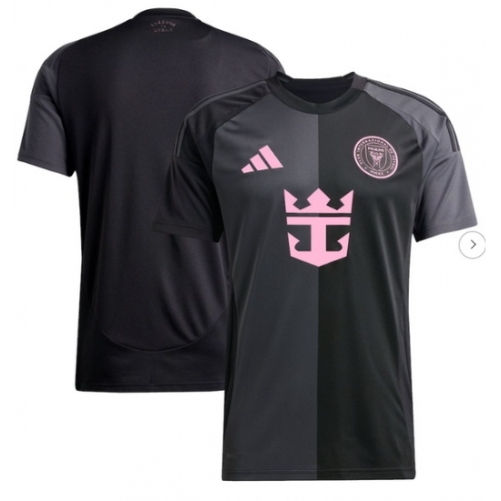 Men's Inter Miami CF adidas Black 2025 The Fortitude Kit Replica Jersey - Ujersey
