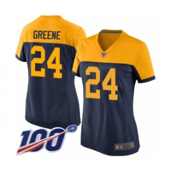 Women's Green Bay Packers #24 Raven Greene Limited Navy Blue Alternate 100th Season Football Jersey - Ujersey