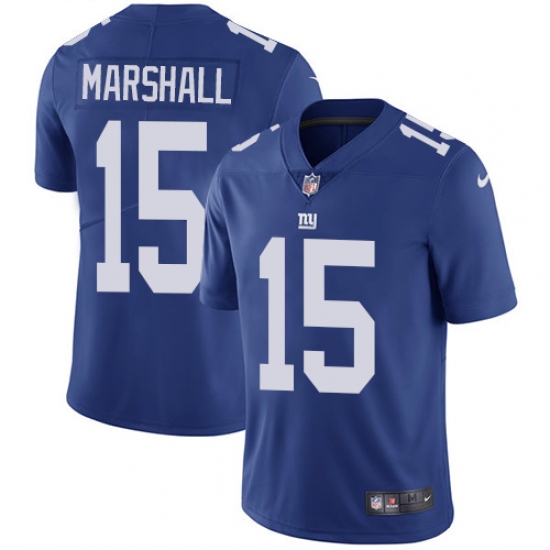 Youth Nike New York Giants #15 Brandon Marshall Royal Blue Team Color Vapor Untouchable Limited Player NFL Jersey - Ujersey