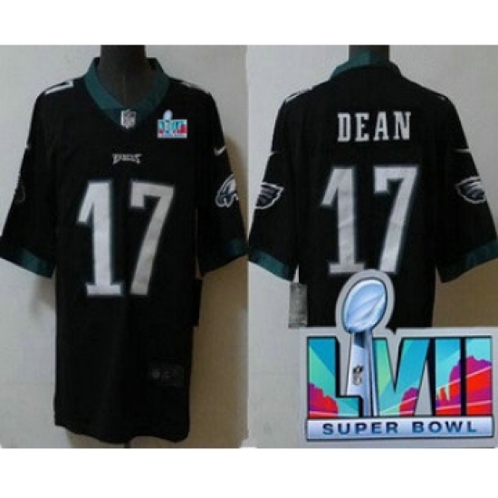 Men's Philadelphia Eagles #17 Nakobe Dean Limited Black Super Bowl LVII Vapor Jersey - Ujersey