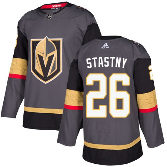 Men's Adidas Vegas Golden Knights #26 Paul Stastny Premier Gray Home NHL Jersey - Ujersey