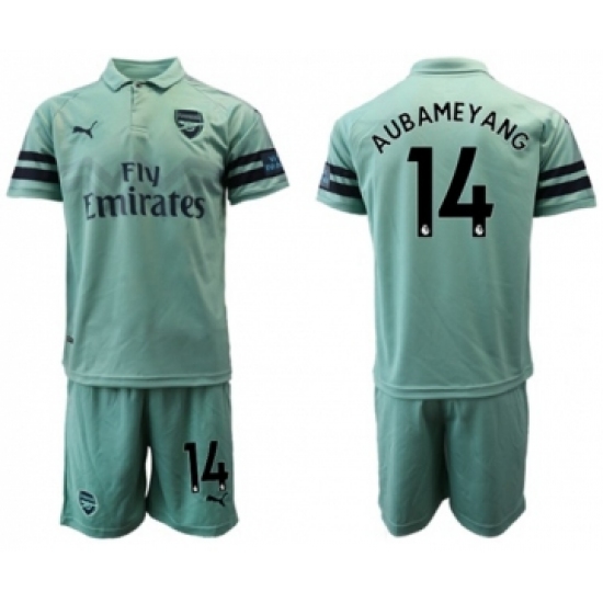 Arsenal #14 Aubameyang Away Soccer Club Jersey
