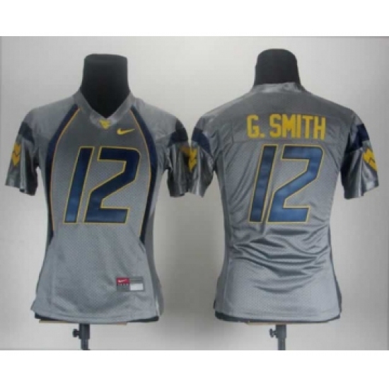 Women West Virginia Mountaineers 12 G.Smith Grey Jerseys - Ujersey