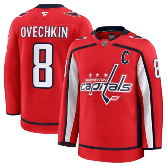 Men's Washington Capitals #8 Alexander Ovechkin Red 2024-25 Home Stitched Hockey Jersey - Ujersey
