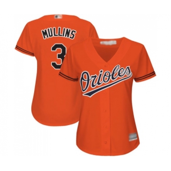 Women's Baltimore Orioles #3 Cedric Mullins Replica Orange Alternate Cool Base Baseball Jersey - Ujersey