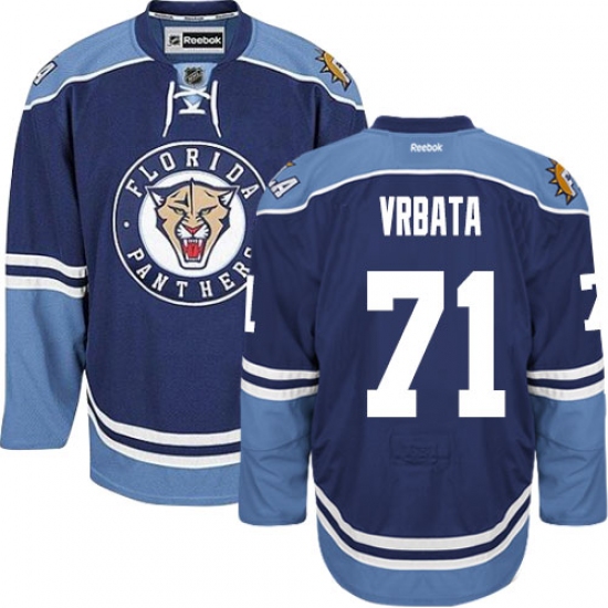 Men's Reebok Florida Panthers #71 Radim Vrbata Premier Navy Blue Third NHL Jersey - Ujersey