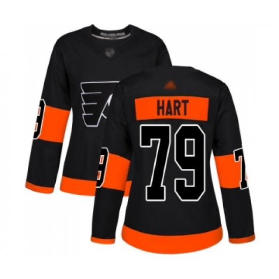 Women's Philadelphia Flyers #79 Carter Hart Authentic Black Alternate Hockey Jersey - Ujersey